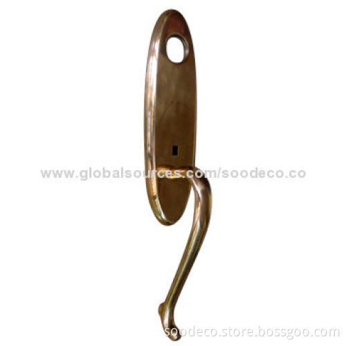 Brass Door Handle with PB, AB or PVB Surface Finish, Made of Forged Solid Brass, OEM Orders Welcomed